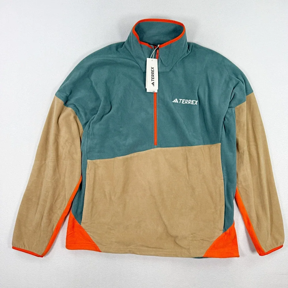 Adidas Terrex Climawarm Fleece Anorak Size XL Mens Teal/Cardboard JM0132, NEW
